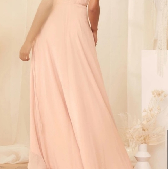 LULUS.Here's to Us Blush Pink High-Low Wrap Dress.New. - Picture 3 of 4